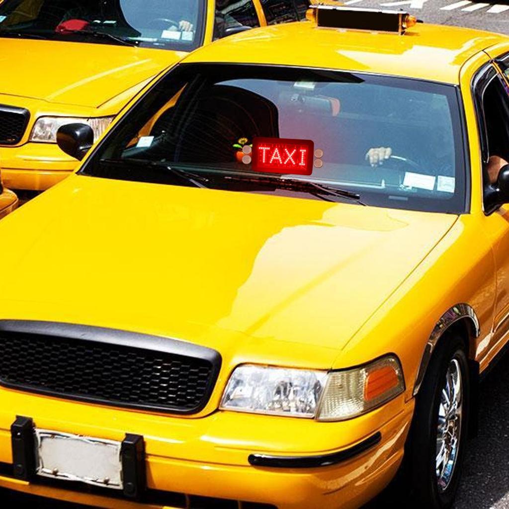 Taxi Signs For Cars 12V Led Light Sign For Drivers High-Brightness Anti-Slip Panel Display Suction Cup Indicator For Windshield