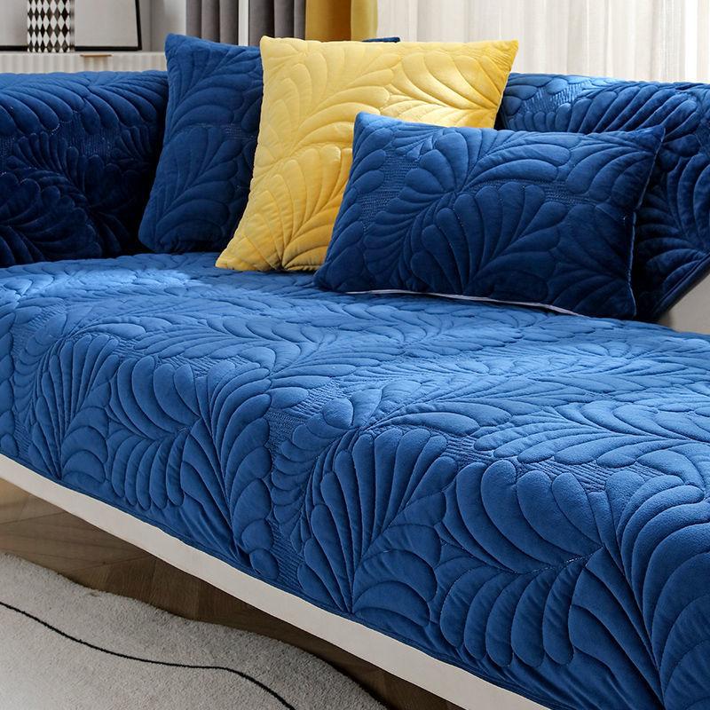 Кристальная плюшевая подушка для дивана, Простая и современная однотонная утолщенная подушка для сиденья, Теплый и нескользящий зимний чехол для дивана