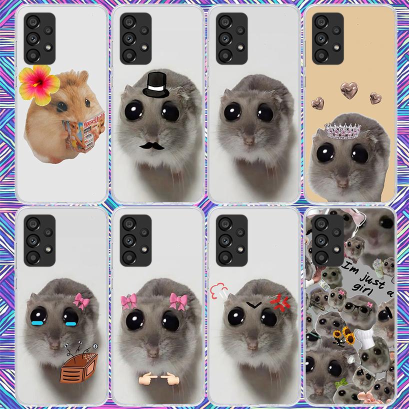 Funny Sad Hamster Meme Phone Case For Samsung Galaxy A12 A52S A42 A32 A22 A51 A50 Note 20 Ultra 10 S10 Plus A71 A70 A31 A30 A10S