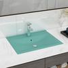 VidaXL Washbasin with Tap Hole Countertop Washbasin Toilet Hand Basin Bathroom Kitchen Home Interior Green 147024
