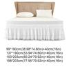 Practical Elastic White Fringed Bed Skirt Ruffled Stretchable Under-bed Covering Skirt Dust-proof Romantic Bedspread Hotel