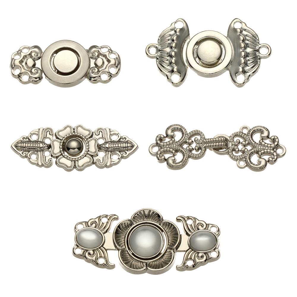 6 шт. Сделай сам Декор Пуговица Металлическая Застежка для Свитера Кардигана Чонсам Застежка-Соединитель для Кейпа Плаща