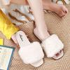 Fashion Slides Fluffy Home Sandals House Shoes for Women 2024 White Furry Fuzzy Open Toe Flat Woman Slippers Summer Korea Style New 39