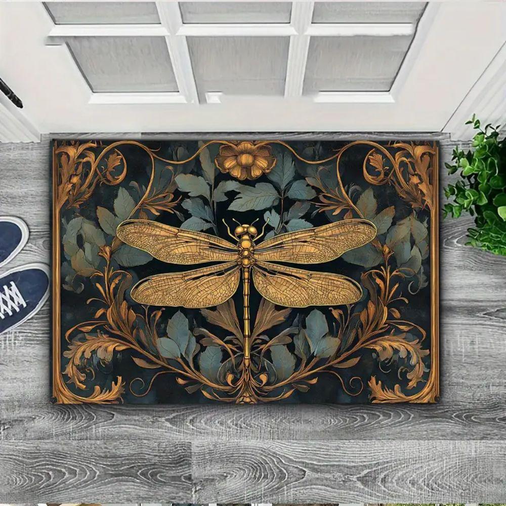 American Dragonfly Pattern Carpet, Easy-To-Maintain Floor Mat, Suitable For Corridor/Bathroom Carpets And Home Decoration