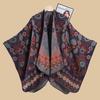 New Retro Cashew Jacquard Thickened Warm Shawl Women's Autumn and Winter Out Cold Warm Cape