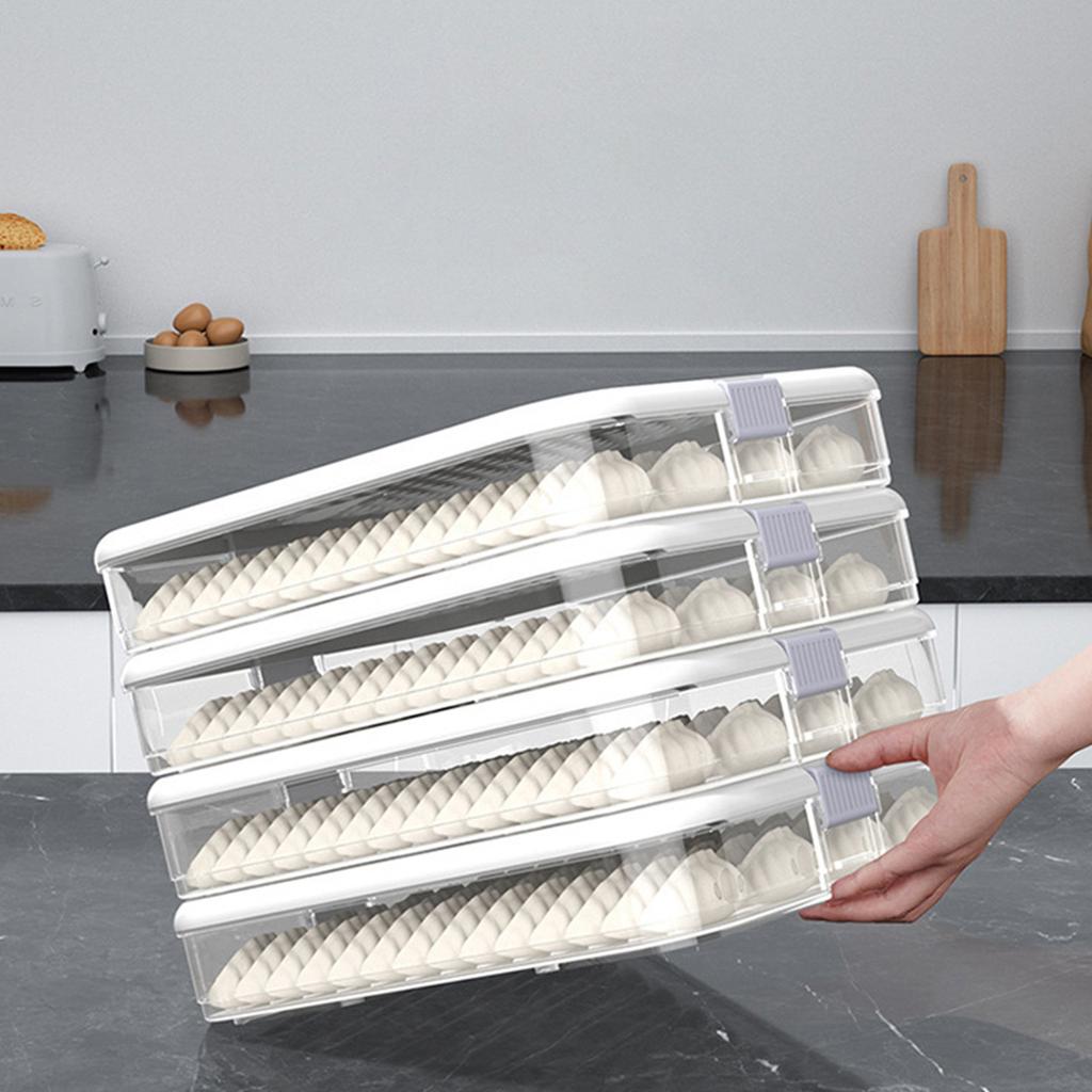 Household Dumpling Box Multi Layer Large Size Quick  Dumpling Storage Box With Cover Kitchen Box Refrigerator Fresh Preservation Box