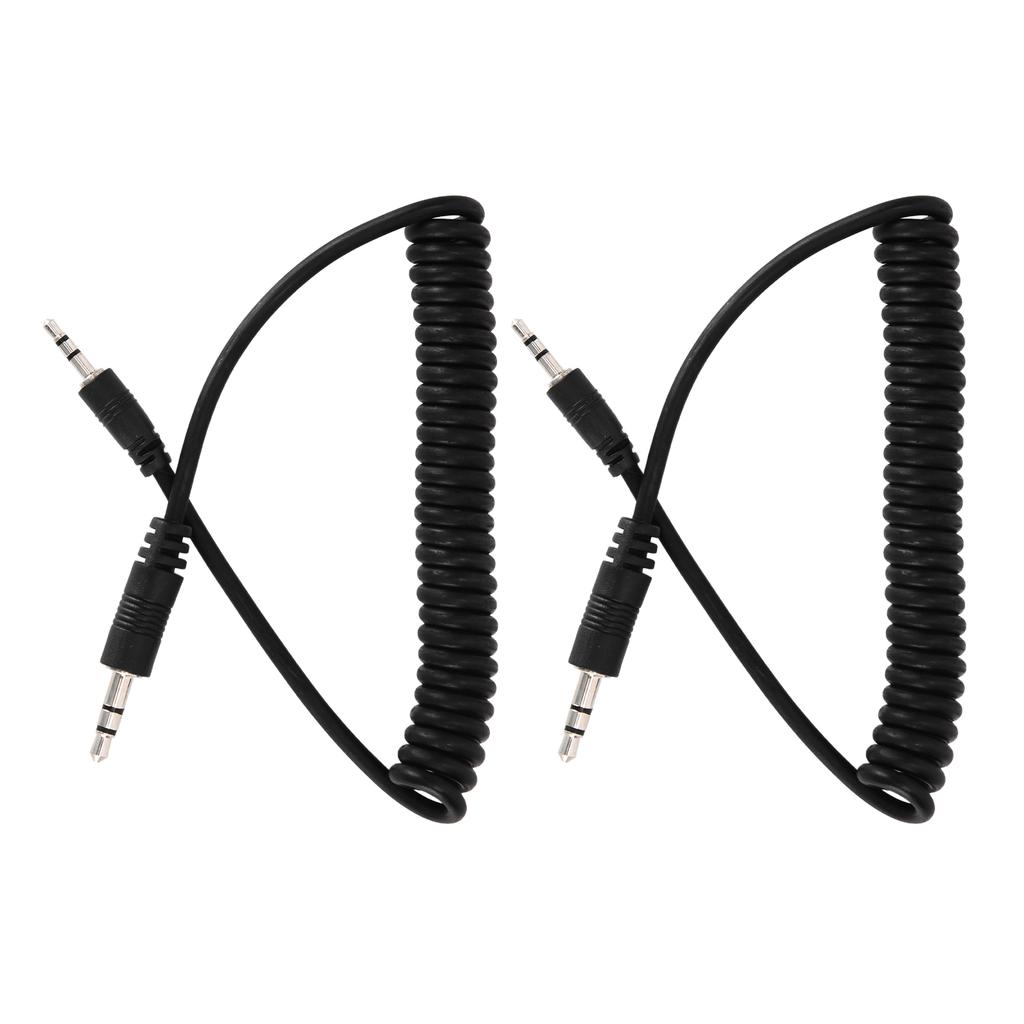 2pcs 3.5mm to Male Flash C1 Sync Cable 3.5mmC1 Flash Trigger Coiled Cable for EOS 70D Camera