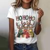 Летний топ с круглым вырезом и 3D рождественским принтом, модные повседневные женские футболки с короткими рукавами