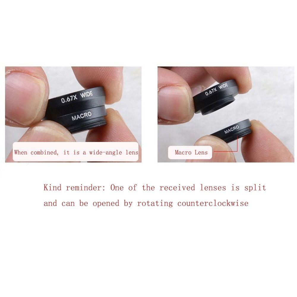 Аксессуары Насадка-объектив для телефона 3 в 1 Набор объективов для камеры Макро Широкоугольный Рыбий глаз