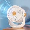 Портативный мини-вентилятор, 3 скорости, с ночным освещением, вращение на 360°, зарядка через USB, тихий вентилятор - тихий портативный настольный вентилятор для дома, спальни
