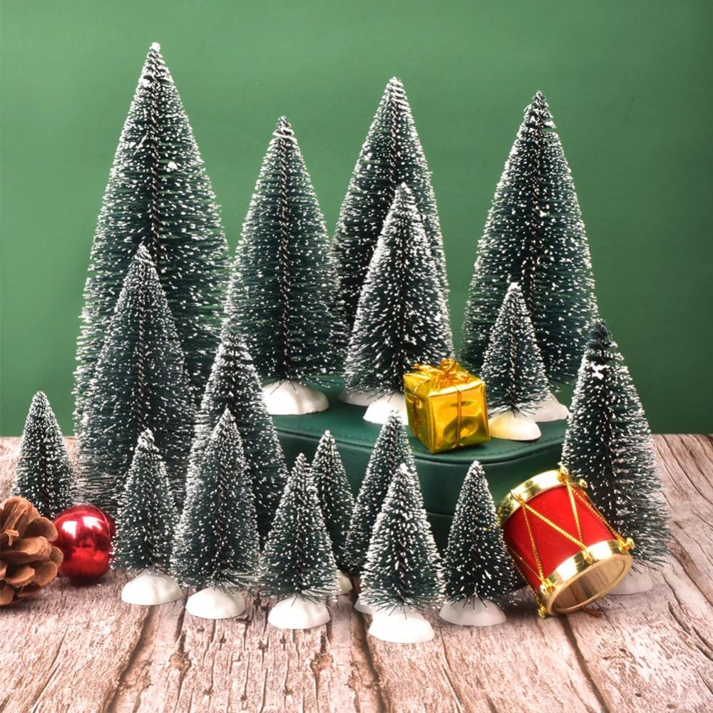 Mini Christmas Tree Sisal Silk Cedar Small Xmas Tree For Home Room Decor Gold Silver Blue Green White Mini Tree