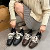 French Vintage Mary Jane Shoes Women's Spring 2025 Large Size British Style Square Head Knot Tied Single Shoes