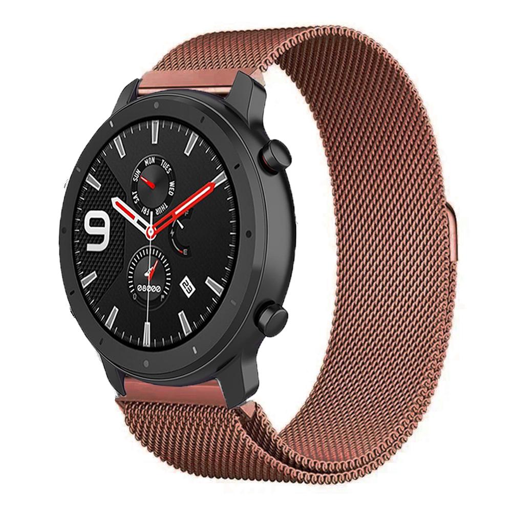 20 мм 22 мм Магнитный миланский ремешок для Amazfit Active 2/GTS 4 3 mini/GTR 47 мм Металлический браслет для Amazfit Balance 2 1/Bip 6 Ремень