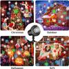Snowflake Laser Projector Light LED Christmas Holiday Landscape Lamp With Ground Stake 180degree Rotation Adjustable Party Decor