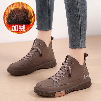 2025 осень и зима новая мягкая подошва удобные средней высоты и высокие мартин короткие ботинки бархатные теплые на плоской подошве женские туфли повседневная обувь для скейтборда