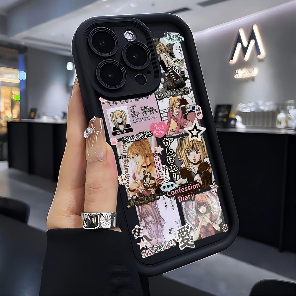Чехол для телефона Anime DEATH NOTE Миса Аманэ для iPhone 17 16e 16 15 14 13 12 11 Air Pro Max Mini XR XS X 7 8 6 6s Plus Мягкий ТПУ Задняя панель