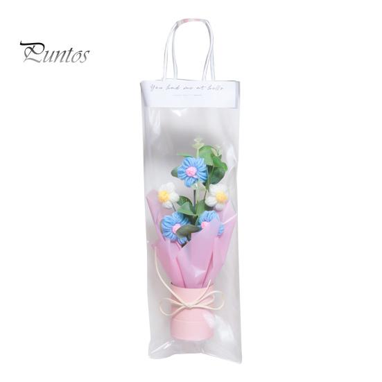 Букет крючком со светодиодной подсветкой, ручной работы, вязаный цветок, искусственный букет, яркий внешний вид, фальшивый букет, подарок на День святого Валентина