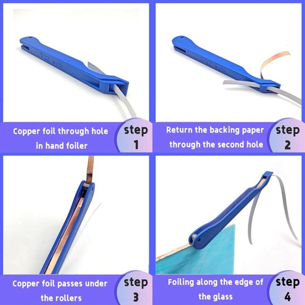 DIY Stained Glass Copper Foiling Tool Foiling Tool Packaging Copper Foil Wrapping Tool Copper Foil Tape Hand Foil Wrapper