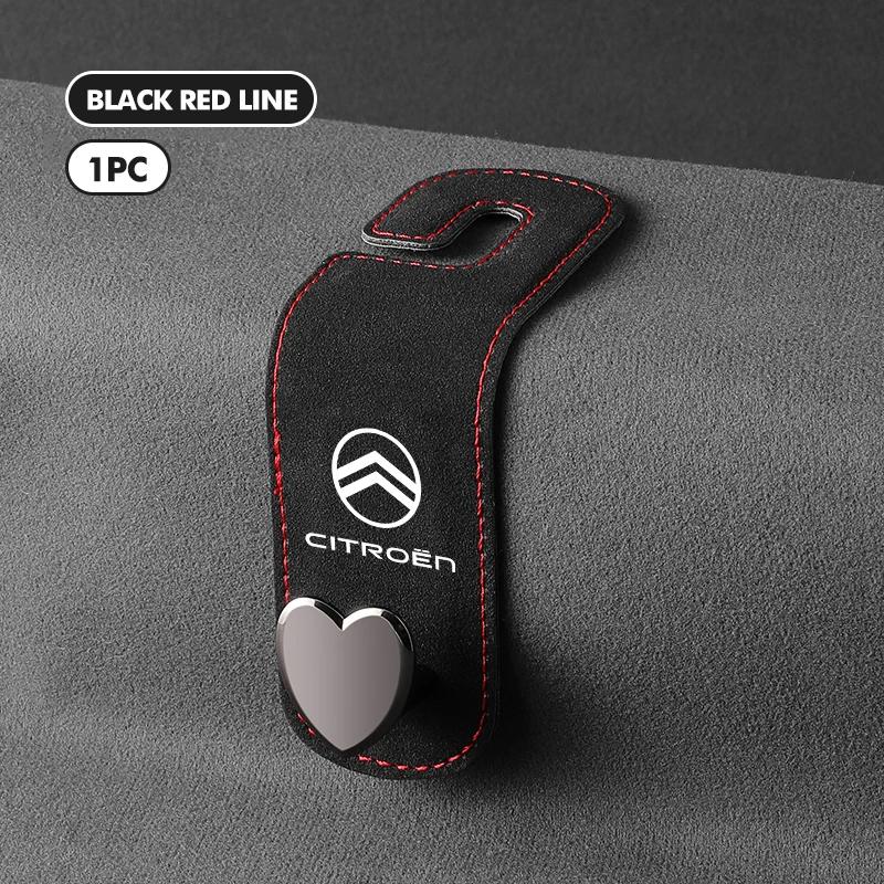 AIZIGI1 Car Seat Headrest Hook Hidden Hook Suede Metal Hanging Hanger For Citroen C4 C3 C5 C1 C2 C6 VTS C4L DS3 DS4 DS5 Grand Berlingo