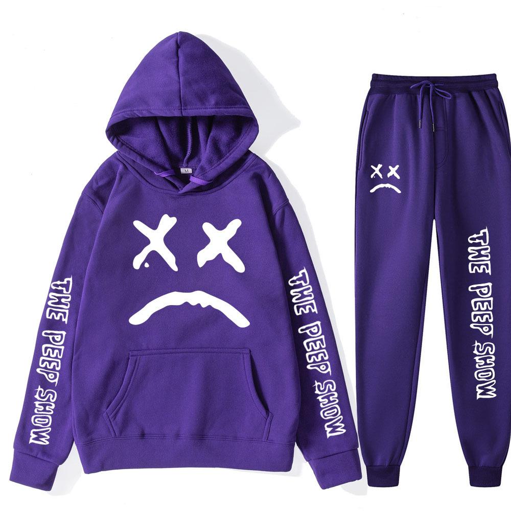 Men's Winter Fleece Hoodie Set Loose Fit Plus Size Couple Sweatshirt The Peep Show Jacket