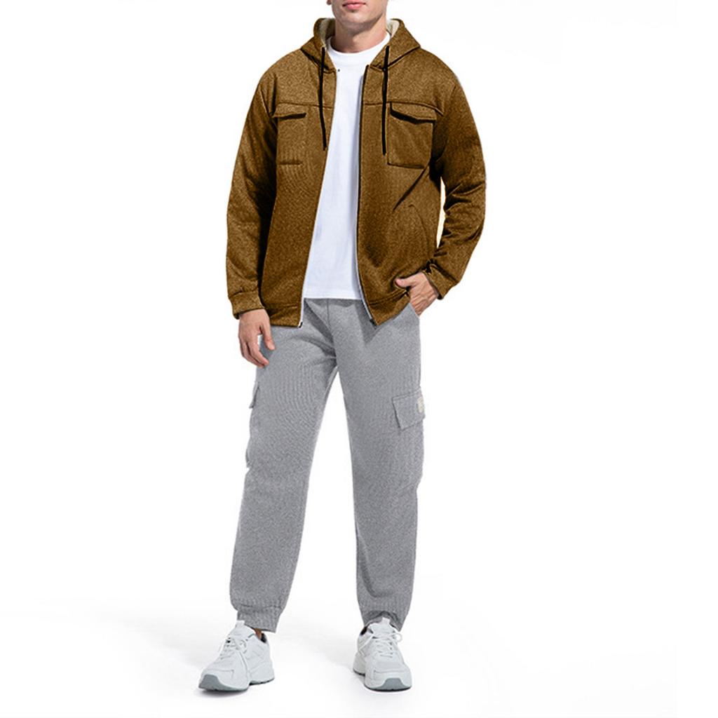 Мужской  Waverg  Карман на молнии  Отложной воротник  Самосовершенствование  Кардиган  Куртка  Комплект