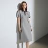 Chuyu Women's Polo Collar A-line T-shirt Midi Dress