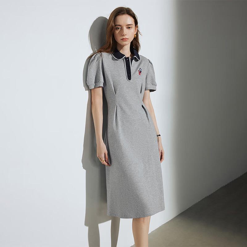 Chuyu Women's Polo Collar A-line T-shirt Midi Dress