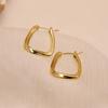 Simple Design Gold Color Geometric Twisted Square Hoop Earrings For Women Creative Young Girls Party Wedding Jewelry