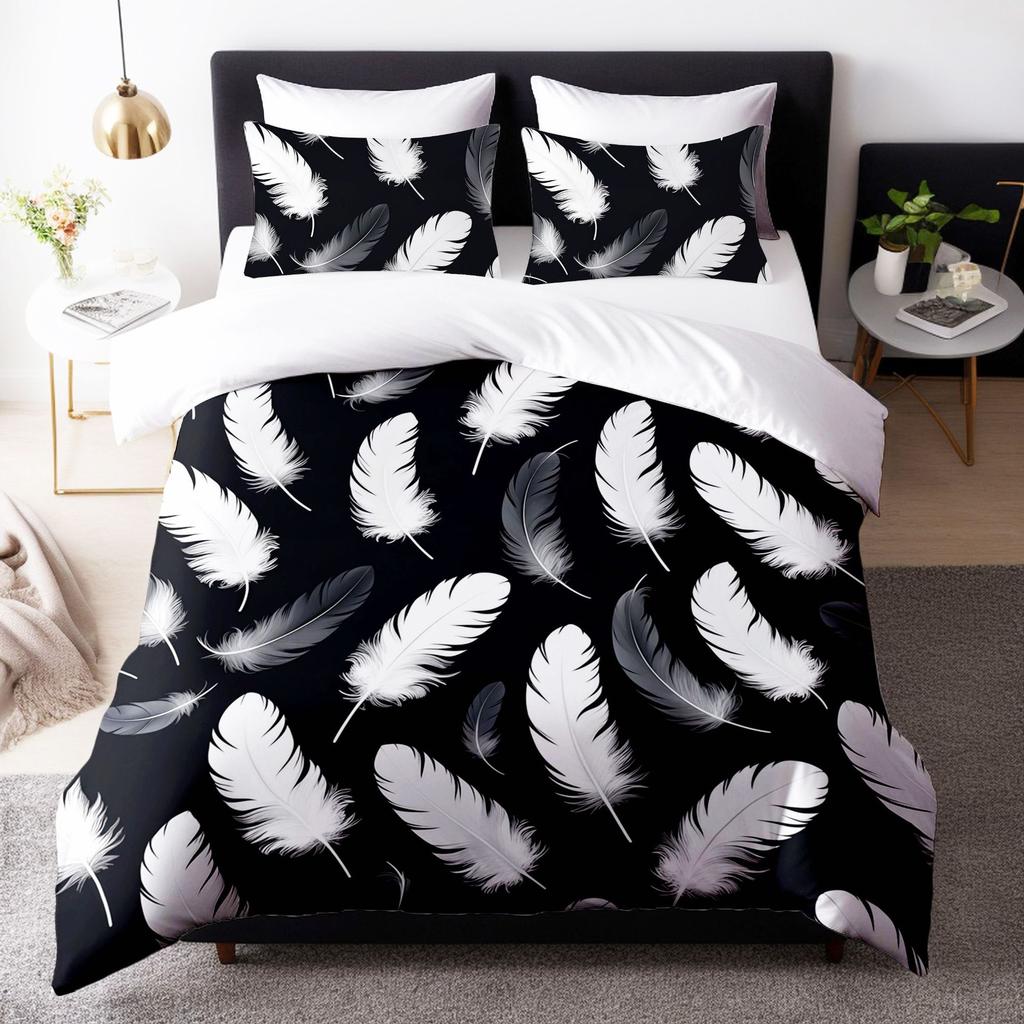 Peacock Feather 3D Digital Printing Three-Piece Set, Bedding Quilt Cover, Direct Sales