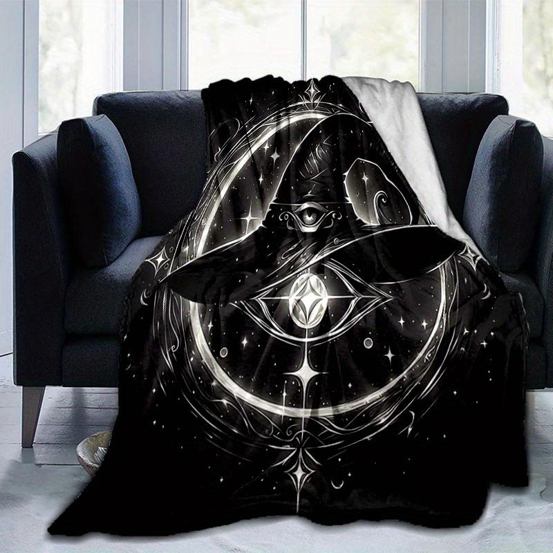1pc Witch's Hat Illuminated by Stars and Moonlight Cute Design for Home Decor, Gift Idea, Living Room, Travel, Camping, Car Blankets
