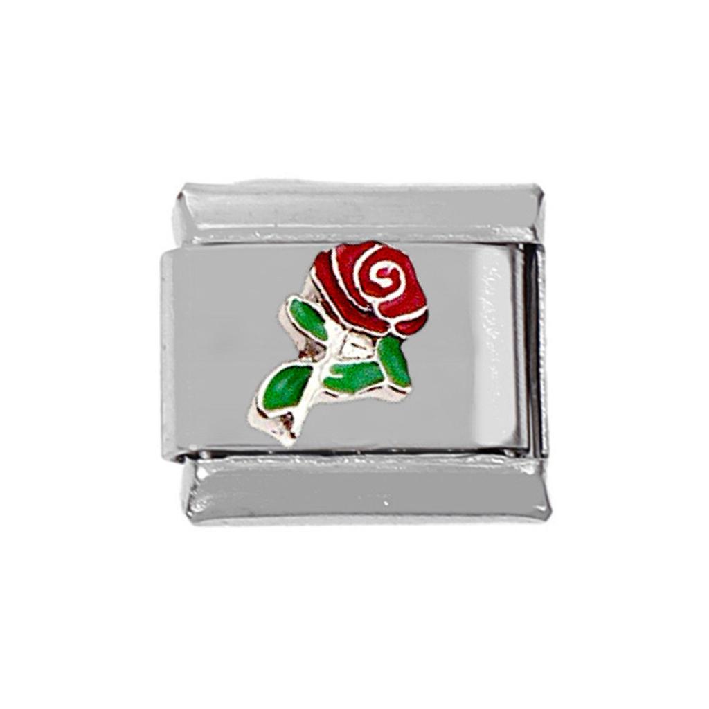 DIY Цветочные итальянские подвески-звенья подходят для браслета 9 мм, аксессуары для браслетов из нержавеющей стали, ювелирные изделия, цветочный модуль