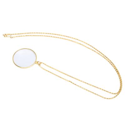5X ожерелье из сплава увеличительное стекло портативная лупа для чтения подвеска с цепочкой золото