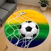 1pc Soccer Goal Round Chair mat Area Rug - Non-Slip, Floor Mat for Office, Bedroom, home decor Christmas Gift p0811225