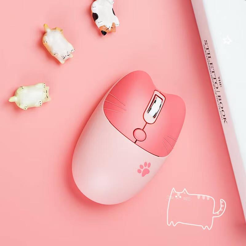 Mofii Бесшумная беспроводная мышь 2.4G в форме кошки: Портативный вариант как для левшей, так и для правшей
