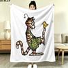 Pettson Findus Print Flannel Blanket, High quality Comfortable for All Seasons, Home Decor, Warmth and Comfort, Perfect for Christmas Gifts
