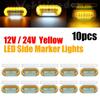 10x 24V 12 LED Car Truck Side Marker Lights Camper External Light Signal Indicator Lamp Warning Tail Light 3 Modes Trailer Lorry