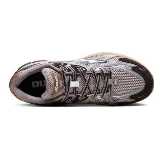 Mizuno Halo Mix Удобные Модные Нескользящие Износостойкие Дышащие Низкие Беговые Кроссовки Унисекс Кеды Цвет Фасоли Серый D1GH240809