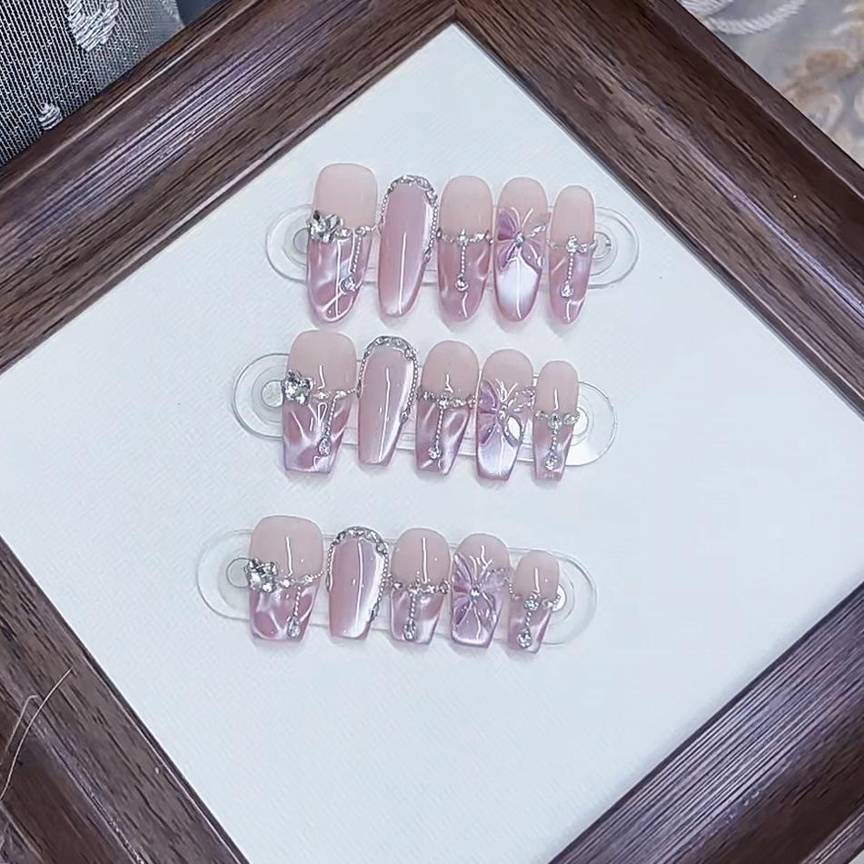 Ручной работы Аметистовые Блестящие Трехмерные Рельефные Наклейки для Маникюра с Бабочками Чистый Темперамент