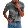 Мужская модная повседневная футболка с круглым вырезом и коротким рукавом с принтом в полоску