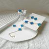 15mm Four Leaf Clover Jewelry Set In Titanium Steel With Mother Of Pearl Inlay - Necklace Bracelet Earrings Ring Women Men