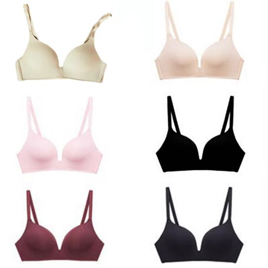 Student Girl Ultra-Thin Solid Color Push Up Bra Seamless Underwear Bralette