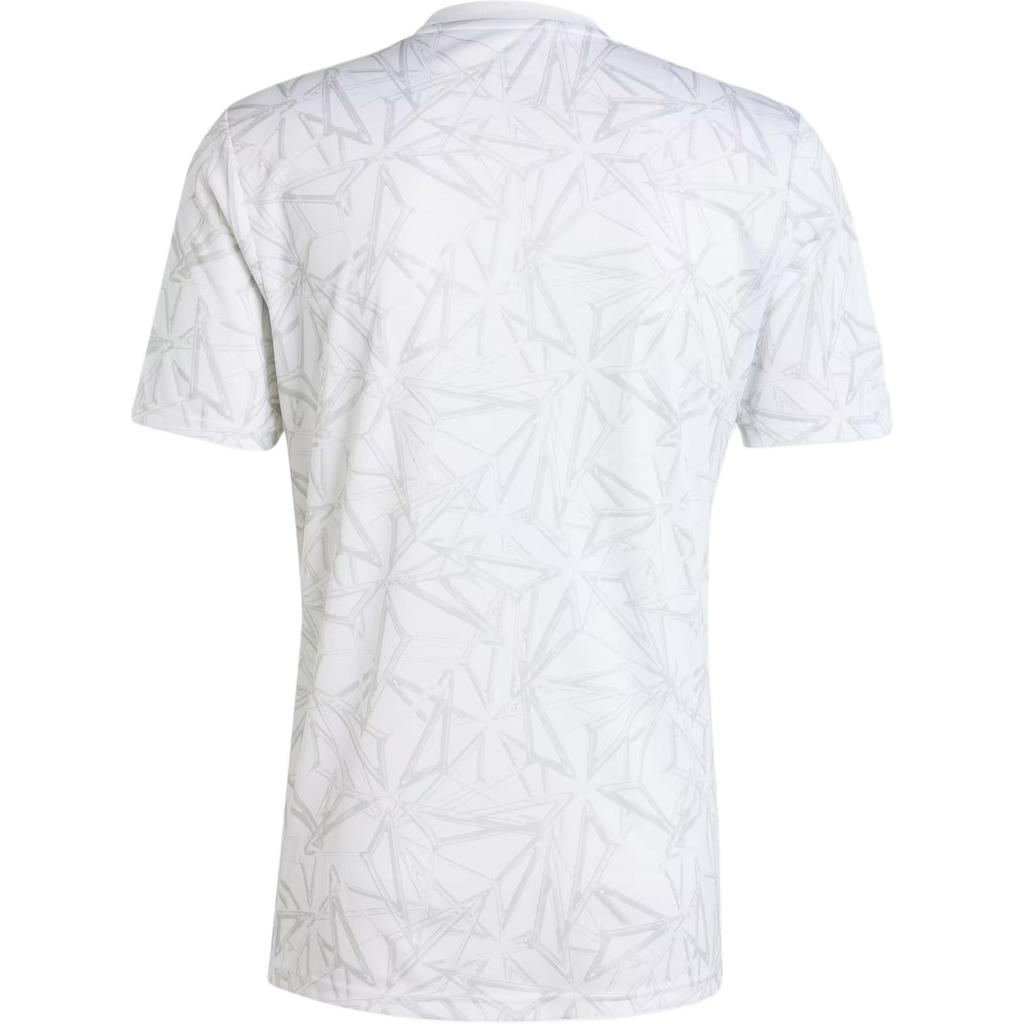 Adidas Real Madrid SS24 Full Logo Print Comfortable Fashion Round Neck Short Sleeve Football Jersey Men Tops White IT5101