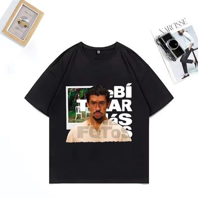 Деби Надеть Больше Фотографий Повседневные Футболки Мужские Женские BAD BUNNY Смешные Хип-Хоп Уличная Одежда Футболка Винтажные Хлопковые Футболки с Коротким Рукавом