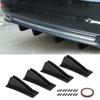4pcs Universal Car Rear Bumper Diffuser Shark Fins Decor Trim Back Bumper Spoiler Lip Spliter Anti-Crash Car Accessories