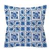 Watercolor Blue Pillowcase Geometry Ethnic Floral Print  Cushion Cover Modern Boho Decor Livingroom Sofa Pillowcase 45*45cm