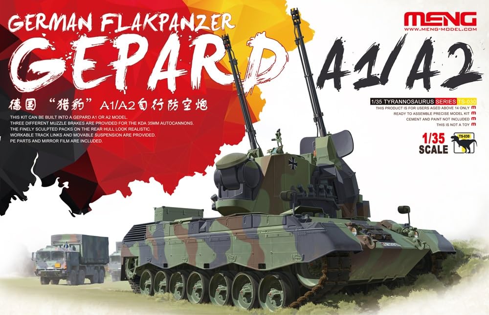 Meng Model Зенитная самоходная установка Gepard Бундесвера Пластиковая модель 1/35 Самоходная зенитная установка A1/A2 MENTS-030