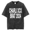 Charli XCX Brat 2024 Album Logo Print T Shirt Women Unisex Hip Hop Short Sleeved