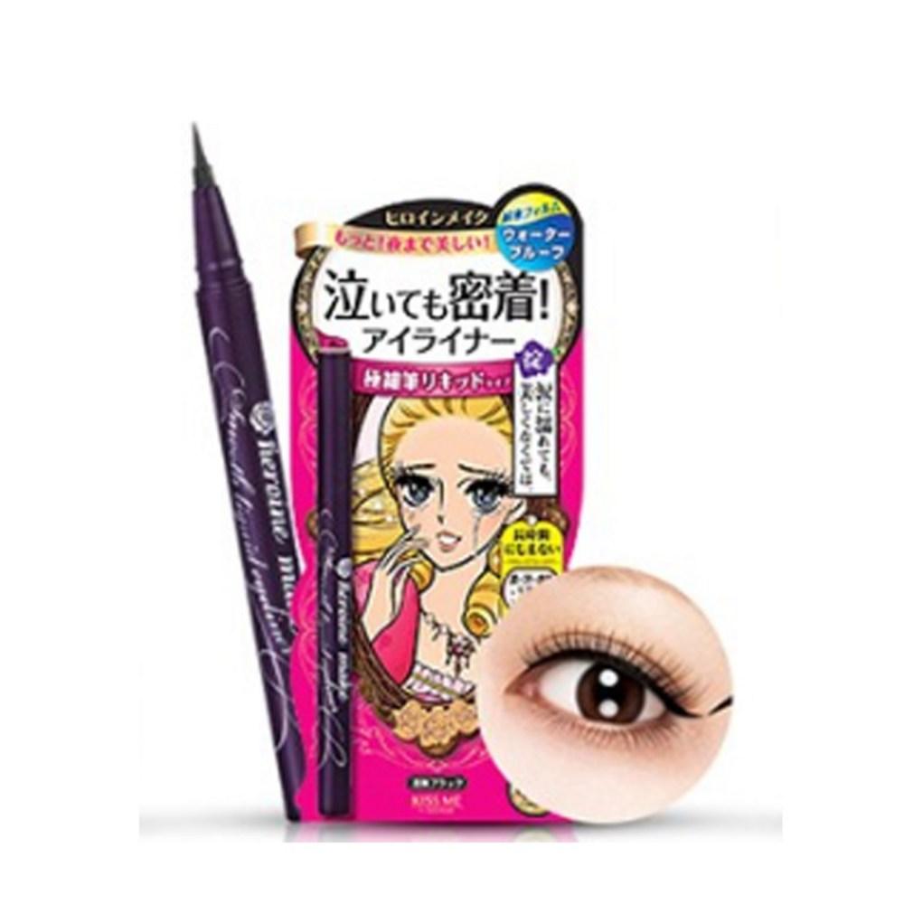 Жидкая подводка для глаз Kiss Me Heroine Make Smooth Super Keep 0,4 мл, насыщенный черный цвет, 2 шт.