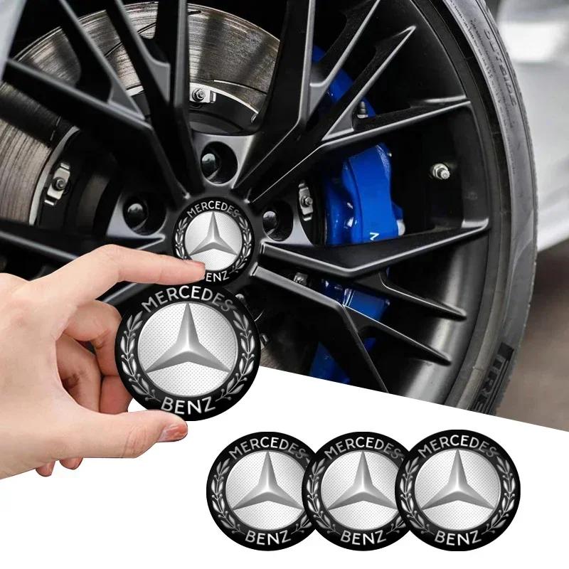 4pcs 56mm Emblem Sticker Car Wheel Center Hub Metal Cap For Mercedes Benz W220 W205 W211 W212 GLC GLS AMG W203 Accessories GL1