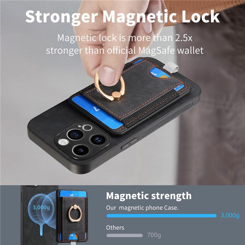 Беспроводной кожаный чехол-кошелек с кольцом для телефона XiaoMi 14 Pro 13T 12T POCO F5 X5 X4 M5 M4 M3 RedMi Note 13 12 Pro Plus Google Pixel 8 Pro 7 6 откидной чехол